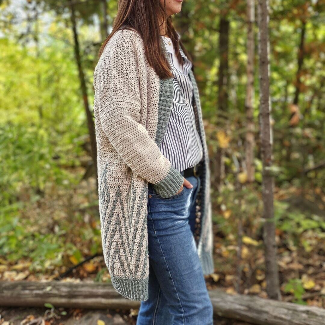 Diamond Drift Cardigan Digital Crochet Pattern PDF Digital Pattern Michelle Moore