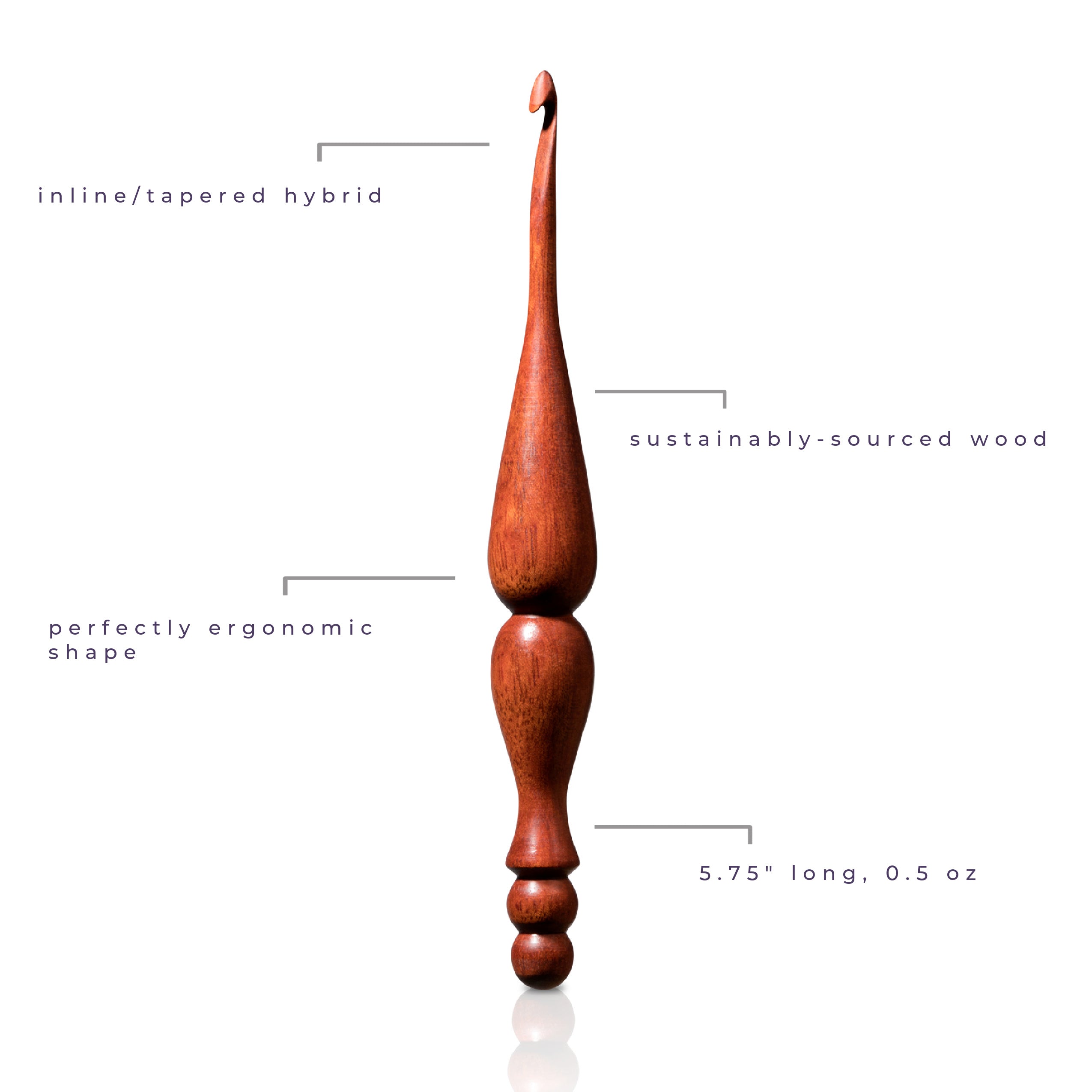 Alpha Series Handmade Wood Crochet Hook Alpha Hook Furls