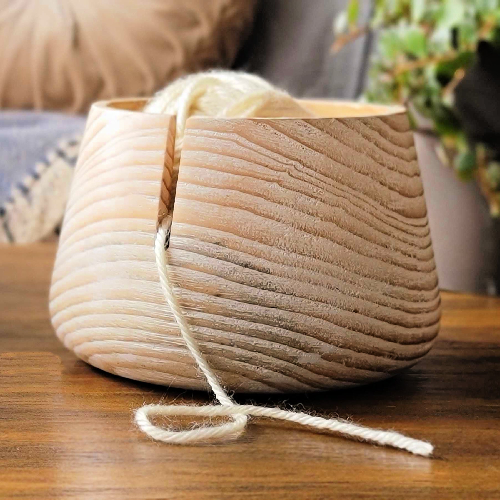 Handmade Minimalist Pine Wood Yarn Bowls Yarn Bowl Furls
