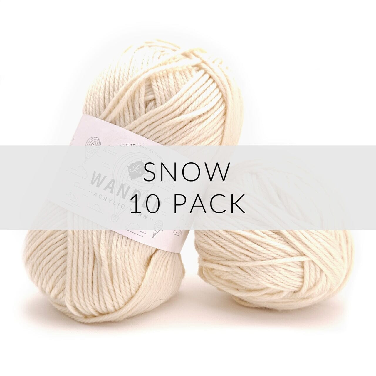 10 Pack Wander Acrylic Yarn Yarn FurlsCrochet Snow 