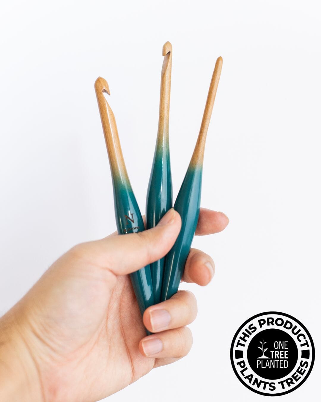 Limited Edition Teal Ombre Streamline Wood Crochet Hooks Streamline Wood FurlsCrochet 